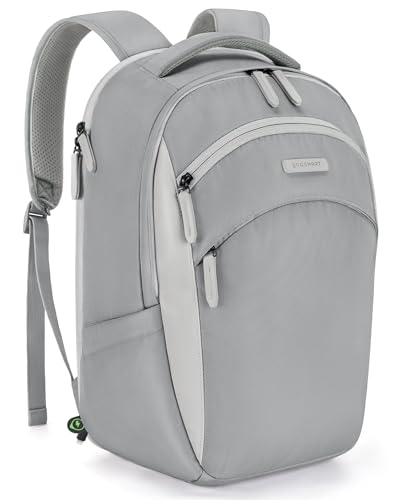 BAGSMART Laptop Backpack for Men, Backpack with Retractable Cable, 15.6 Inch Business Backpack, College Computer Backpack, Grey