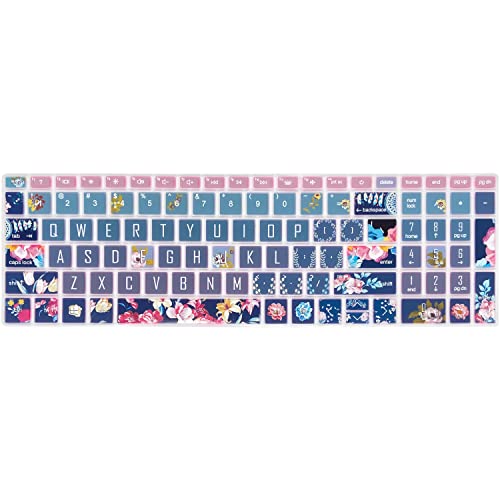 Keyboard Cover for 15.6 HP Laptop 15-fc 15-fd 15t-fd 15z-fc Series, HP Pavilion 15-eg 15t-eg 15-eh 15-er, 17z-ca 17-cn 17-cp 17z-cp Series Red Flower - color: Red Flower