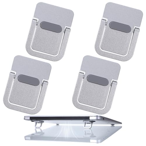 4PCS Portable Keyboard Riser Self Adhesive Laptop Stand Black Mini Invisible Computer Feet for Desk Computer Keyboard Stand Laptop Holder with Anti Slip Silicone(White) - color: White