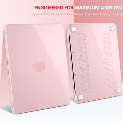DONGKE Clear Case for MacBook Neo 13 Inch 2026 (Model A3404 | A18 Pro Chip) | Crystal Blush Hard Shell Cover with Screen Protector & Keyboard Cover & 2 USB-C Adapters - color: Crystal Blush
