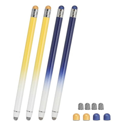 PATIKIL 4 Pcs Stylus Pens for Touch Screens, 2 in 1 High Sensitivity Universal Pen Capacitive Stylus for Phone Tablets Laptop Touch Screen Devices, Blue Yellow - color: Blue Yellow