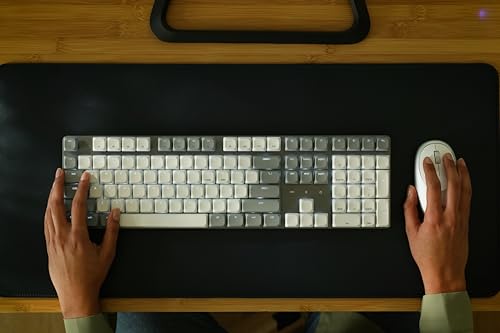 Satechi SM3 Mechanical Keyboard, White LED Backlit, Light Gray/White | 108 Keys Full Size, Wired and Bluetooth, for Mac and Windows - color: Light Gray/White, size: 108 Keys