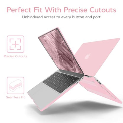Anban for MacBook Pro 13 inch Case 2025 2024 2023 2022-2016 M2 M1,Baby Pink | Model A2338 A2251 A2289 A2159 A1989 A1708 A1706, Matte Plastic Laptop Hard Shell Case with Keyboard Cover & Screen Protector - color: Baby Pink