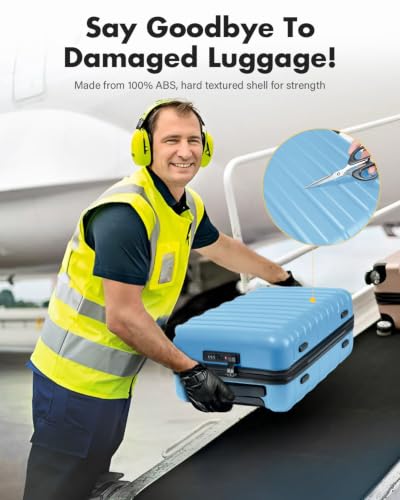 Lekesky 16 Inch Underseat Carry On Luggage Airline Approved, Lake blue | Durable ABS, Small Underseat Carry-on Luggage with TSA Lock Spinner Wheels, Personal Item Luggage Removable Wheels for Travel - color: Lake blue, size: 16 Inch