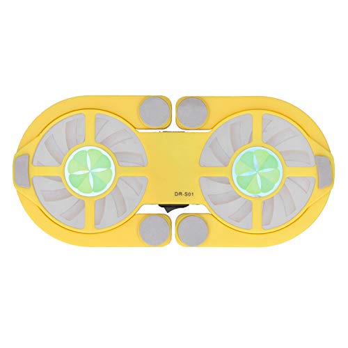 HERCHR Laptop Cooler Cooling Pad, Folding USB Laptop Cooling Pad Double Fans 500RPM-2500RPM Low Noise for Notebook(Yellow)