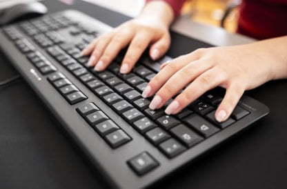 Cherry KC 1000, Wired Keyboard with Number Pad for PC/Laptop, Plug & Play (USB-A Connection), Slim Design, Whisper Quiet Typing, 4 Hot Keys, QWERTY, Black - color: Black