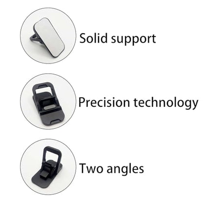 2 Pcs Black Portable Keyboard Riser, Dual Tilt Angle Adjustment Foldable Laptop Stand, Self-Adhesive Mini Computer Stand for Desk/Most Keyboards - color: Black