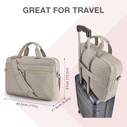 BAGSMART 17.3/15.6 Inch Laptop Bag, Briefcase for Women Computer Messenger Bag Office Travel Business, Warm Gray - color: Warm Gray, size: 17.3 Inch