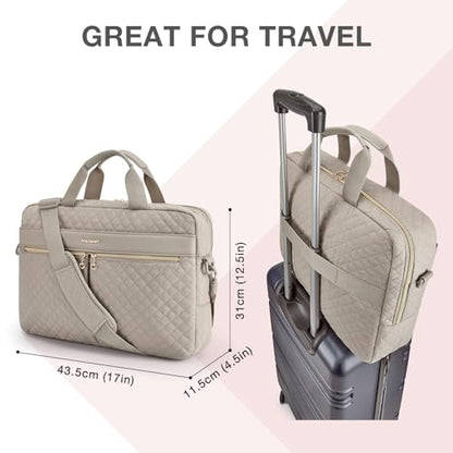 BAGSMART 17.3/15.6 Inch Laptop Bag, Briefcase for Women Computer Messenger Bag Office Travel Business, Warm Gray - color: Warm Gray, size: 17.3 Inch