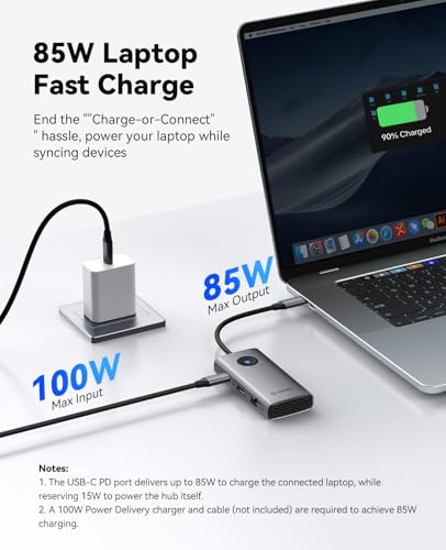 ORICO USB C Docking Station, 6-in-1 Laptop Docking Station with HDMI 4K@60Hz, 2.5G Ethernet, 100W PD, USB-A&C 3.0, USB C Dock Compatible with MackBook/Dell XPS/HP/Surface - size: 6-in-1, style: PW11-6PC25R