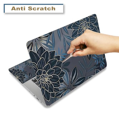 Laptop Decal Sticker Skin Cover 12" 13.1" 13.3" 14" 15" 15.4" 15.6" Netbook | Laptop Vinyl Art Skin Sticker Cover Notebook PC Protector ( 2 Wrist Pad Included), Removable Reusable, Dahlia Flowers - color: Dahlia Flowers
