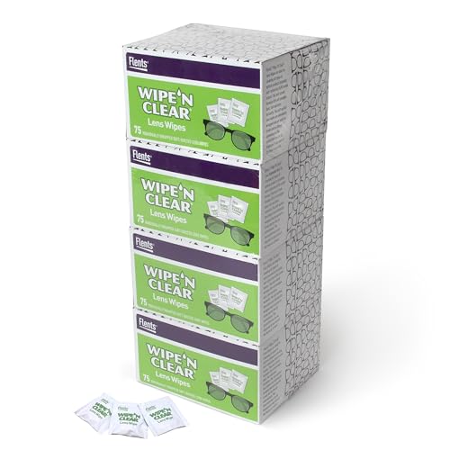 Flents Lens Wipes, Wipe 'N Clear, Pre-Moistened & Streak-Free, 300 Count | Safe for Glasses, Sunglasses, Gentle Cleaning, Clear Vision, Individually Wrapped for Travel & Convenience, Made in the USA - size: 300 Wipes
