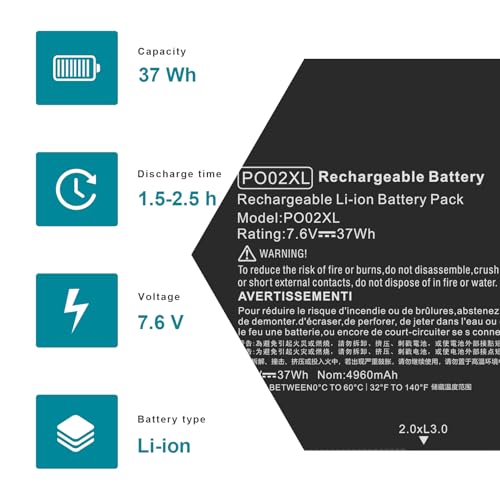 PO02XL 824560-005 TPN-Q166 Laptop Battery for HP Stream 11-R 11-R014WM 11-R010NR 11-Y 11-AH 11-AK 11-AH011WM 11-ah0xx, Pro G2 G3 G4 G5 P002XL 823908-1C1 824536-850 HSTNN-IB7G HSTNN-DB7G 823908-2C1 - size: 8.15*5.39*0.16inch PO02XL