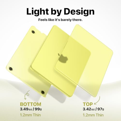 Macaset for MacBook Neo Case 13 inch 2026 A3404 - Citrus Clear | Scratch & Fingerprint Resistant | Perfect Fit | 100% Match Official Color | Matte Hard Shell Yellow Cover - color: Citrus Clear