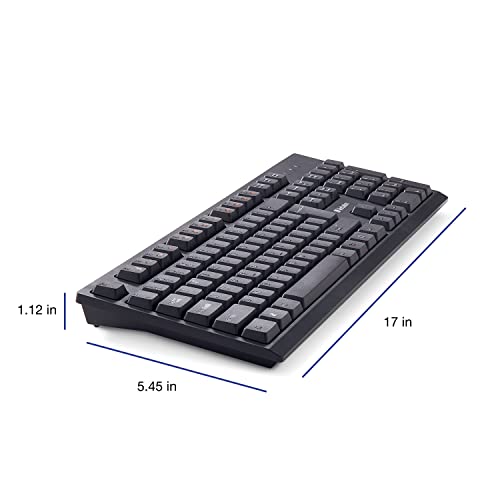 Verbatim Slimline Wireless Keyboard and Mouse Combo 2.4GHz USB Plug-and-Play Numeric Keypad Adjustable Tilt Legs Optical Wireless Mouse Full-Size Computer Keyboard Compatible with PC, Laptop 70741 - style: Wireless Keyboard & Mouse