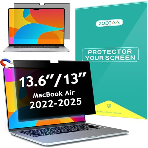 ZOEGAA Privacy Screen Protector for MacBook Air 13.6 inch M2 (2022). | 1 Install Ways; Camera Cover; Anti Bule Light/Glare; Compatible With MacBook Air 13.6 inch M2 (2022). - size: MacBook Air 13.6 inch (2022, M2)