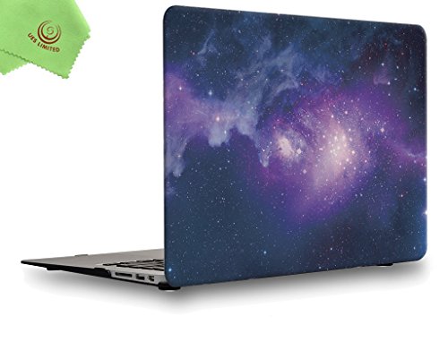 UESWILL Air 11-inch Galaxy Pattern Hard Shell Case Cover Compatible with MacBook Air 11 inch (Model:A1370/ A1465) + Microfibre Cleaning Cloth,Nebula/Purple - color: Pattern-nebula/Purple, size: MacBook Air 11"