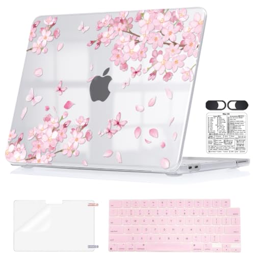 Cherry Blossom Protective Case for 2026 MacBook Neo 13 Inch A3404 | Pink Floral Print Clear Cover. 5-in-1 Accessories Set. Perfect for Students & Commute. Fits A3404 Only. Not for Air/Pro 13" - color: Cherry Blossom & Butterfly