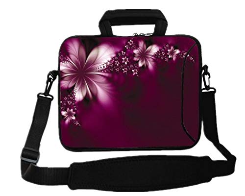 17 inch Laptop Shoulder Bag Carrying Case Computer PC Cover Pouch with Handle Fits 15.6/16/17/17.3/17.4 inch Laptop Notebook (16-17.3 inch, Flowers) - color: Flowers