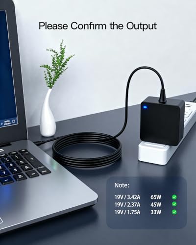 Nicpower Charger Fit for Asus Vivobook, Zenbook and More Laptop, Featuring Charging Indicator, Foldable Plug(Scratch-Resistant), 7.5Ft Power Cord, 65W/45W/33W