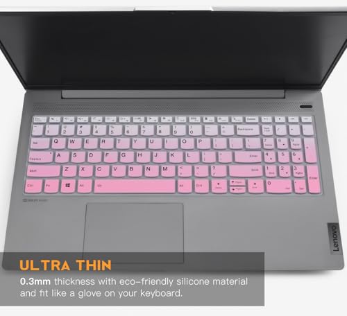 CaseBuy Keyboard Cover for Lenovo Yoga 7 7i 15.6 16,Ideapad 1 1i 15.6", V15 G4 (2024), G3, G2, Ideapad Flex 5 5i 15.6, 16, ideaPad 3 3i 5 5i 15.6 2026-2023, ThinkBook 15 G2 G3 15p - Ombre Pink - color: Ombre Pink