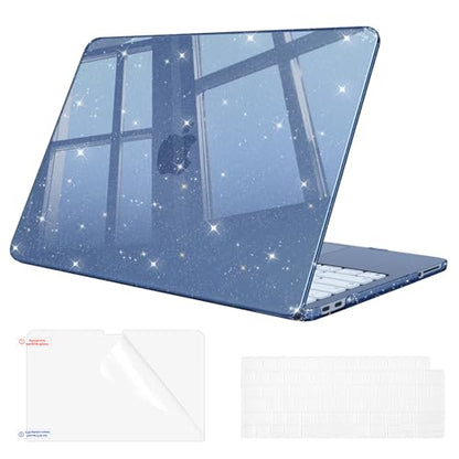 Fintie Case for MacBook Neo 13 Inch with Keyboard Skin & Screen Protector | 2026 A3404, Snap-On Design, Slim Fit, Hard Shell Cover, Glitter Indigo - color: Glitter Indigo
