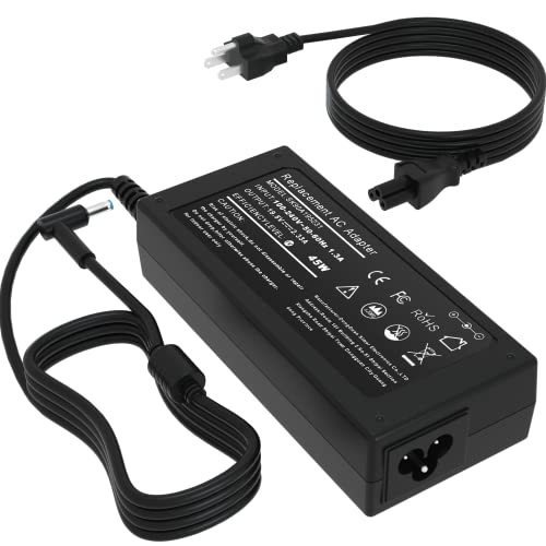 45W 19.5V 2.31A Charger for HP 14" 15" 15.6" 17" Laptop | 741727-001, Compatible with HP Pavilion/Stream, AC Adapter Replacement Wire