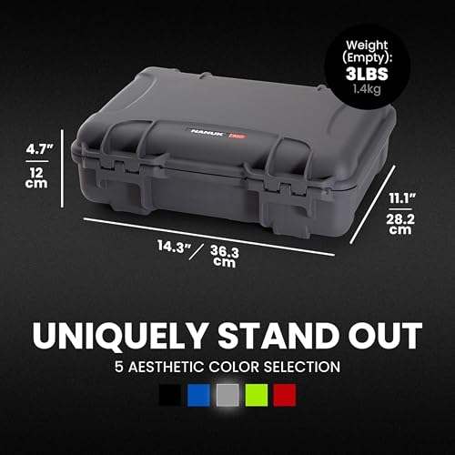 NANUK 910 Hard Case with Customizable Cubed Foam, IP67 Waterproof, Dustproof and Impact Resistant, 14.3” x 11.1” x 4.7”, Rugged Construction for Ultimate Protection, Made in Canada – Graphite - color: Graphite, style: Cubed Foam