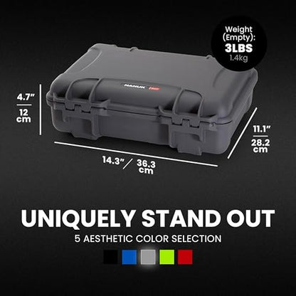 NANUK 910 Hard Case with Customizable Cubed Foam, IP67 Waterproof, Dustproof and Impact Resistant, 14.3” x 11.1” x 4.7”, Rugged Construction for Ultimate Protection, Made in Canada – Graphite - color: Graphite, style: Cubed Foam