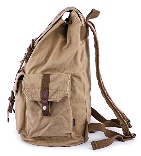 GOOTIUM 21101KA-S Specially High Density Thick Canvas Backpack Rucksack, Khaki Small - color: Khaki, size: Small