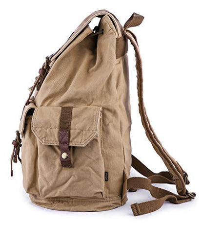 GOOTIUM 21101KA-S Specially High Density Thick Canvas Backpack Rucksack, Khaki Small - color: Khaki, size: Small