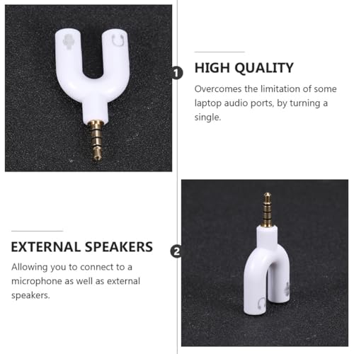 2pcs Audio Converter Y Jack Adapter Male to Dual Female Port Headphone Splitter Compatible with Phone Laptop Tablet for Headset Microphone Recording