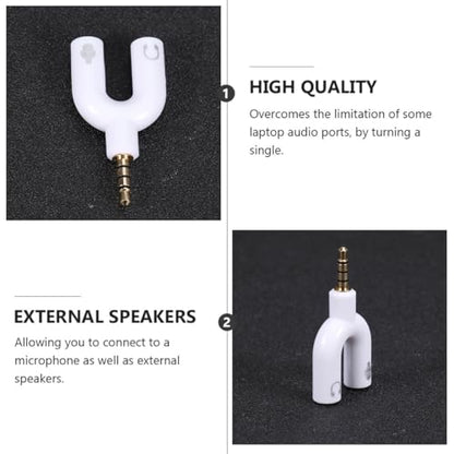 2pcs Audio Converter Y Jack Adapter Male to Dual Female Port Headphone Splitter Compatible with Phone Laptop Tablet for Headset Microphone Recording