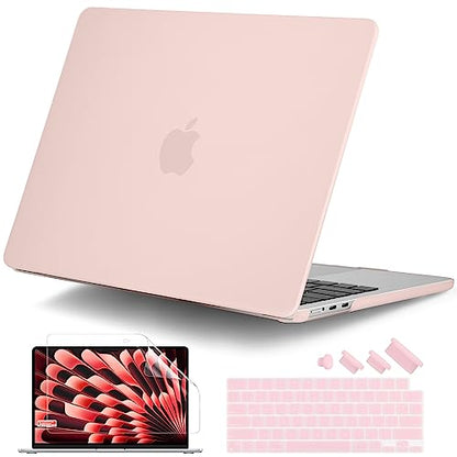 for MacBook Air 15 Inch Case M5 M4 M3 M2 (2026-2023) A3448 A3241 A3114 A2941, Protective Hard Shell Cover Compatible with Touch ID & Liquid Retina Display - Matte Chalk Pink - color: Matte Chalk Pink