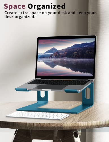 ALASHI Laptop Stand for Desk, Aluminum Computer Riser, Ergonomic Notebook Holder, Detachable Metal Laptops Elevator, PC Cooling Mount Support 10 to 15.6 Inches Notebook, Navy Blue - color: J-Navy Blue