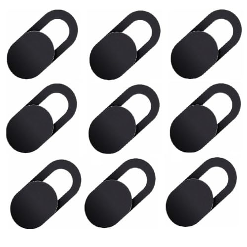 Webcam Cover, 0.03in Ultra Thin Slide Web Camera Covers for Laptop Computer Smartphone Mac iMac MacBook, Sliding Blocker Cover Protect Your Privacy Security (9*Black)