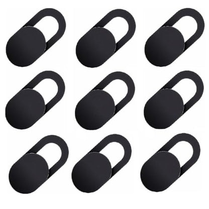Webcam Cover, 0.03in Ultra Thin Slide Web Camera Covers for Laptop Computer Smartphone Mac iMac MacBook, Sliding Blocker Cover Protect Your Privacy Security (9*Black)