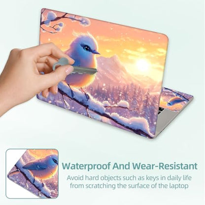 Universal Laptop Skin Decal, 3-Piece Vinyl Protector for 12 13 14 15.6" Notebook, Waterproof Anti-Scratch, Easy Trim & Bubble-Free Finish, Bird with Blue Eyes - color: Bird with Blue Eyes