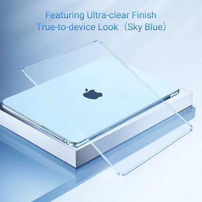 MOSISO Compatible with MacBook Air 15 inch Case M5 2026 M4 M3 M2 2025-2023 | A3448 A3241 A3114 A2941, Scratch-Resistant Protective Hard Shell Case&Keyboard Cover&ScreenFilm&Pouch, Crystal Sky Blue - color: Crystal Sky Blue