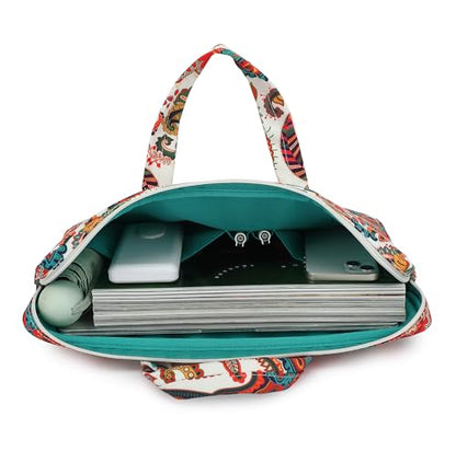 Muti-Pockets Laptop Case Bag,Rebound Bubble Cushioned Laptop Briefcase Shoulder Bag Fits 15.6 inch-16 inch Laptop(Paisley) - color: Paisley(muti-pockets)