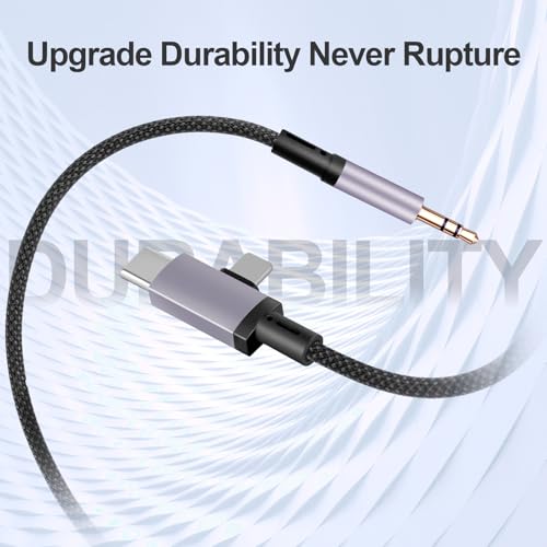 2 in 1 Lightning and USB C to 3.5mm Audio Auxiliary Jack Cable, Type C to Lightning 3.5mm Headphone Car Stereo Cable, Compatible with iPhone 16/15/14/13/12/11/X, Samsung Galaxy S24 S23 S22 S21 Note 20 - size: 3.3FT