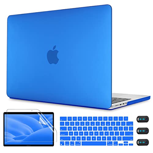 CISSOOK Matte Blue Compatible with MacBook Air 13 inch Case A2337 M1 A2179 A1932 Model 2021 2020-2018 Release, Plastic Hard Shell Cover with Keyboard Cover for Mac Air 13.3" with Touch ID, Blue - color: Air13inch-Frosted Blue