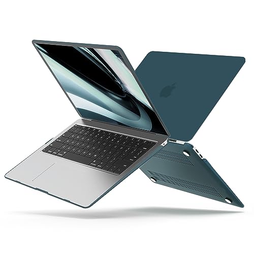 B BELK Compatible with MacBook Air 13 inch Case M1 2022 2021 2020 2019 2018 A2337 A2179 A1932, Matte Plastic Hard Shell+ Keyboard Cover+Screen Protector for MacBook Air 13.3 inch Case, Deep Teal - color: Deep Teal