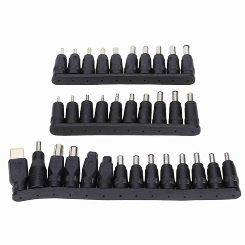 34Pcs DC Connector Power Plugs 5.5x2.1mm Female Base - Universal Laptop Charger Connector Adapter Tips