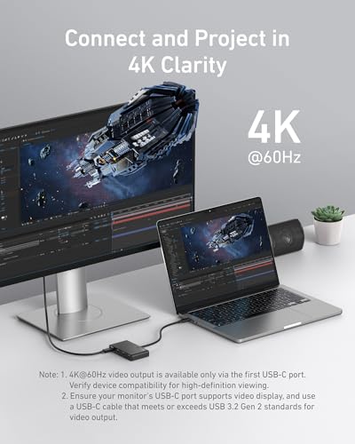 Anker USB-C Hub, 4-in-1 USB-C Adapter, USB-C Splitter for 4K Display | 85W Max PD, 4K USB-C Display Port, 4 10Gbps USB-C Data Ports, Compact for MacBook Pro, iPad, Surface Pro, Dell and More