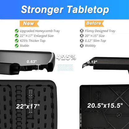 Max TV Tray Table, Allpop Adjustable Large TV Tray for Eating, Folding Dinner Laptop Table on Couch & Bed with 6 Heights & 3 Tilt Angles, Black - color: Black, size: Allpop-Max TV Tray