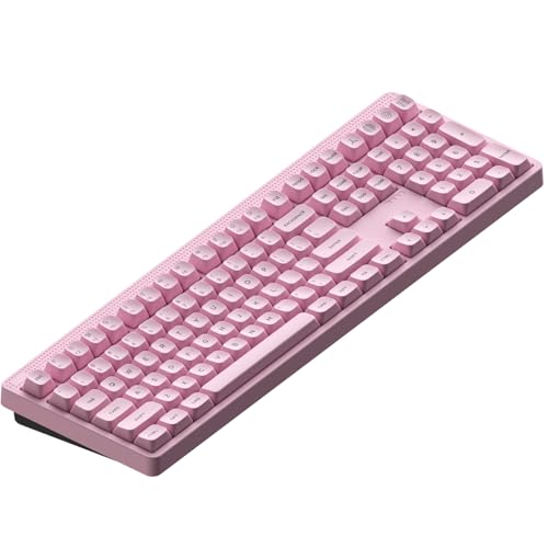 NuPhy Node100 Wireless Mechanical Keyboard, Hot Swappable Custom Bluetooth Keyboard, 109 Keys Computer Gaming Keyboards, Supports Touch Gestures, PBT Keycaps, RGB Backlit, Bluetooth/2.4GHz/USB-C - color: Pink, size: High-profile Blush Max Switch