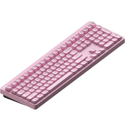 NuPhy Node100 Wireless Mechanical Keyboard, Hot Swappable Custom Bluetooth Keyboard, 109 Keys Computer Gaming Keyboards, Supports Touch Gestures, PBT Keycaps, RGB Backlit, Bluetooth/2.4GHz/USB-C - color: Pink, size: High-profile Red Max Switch