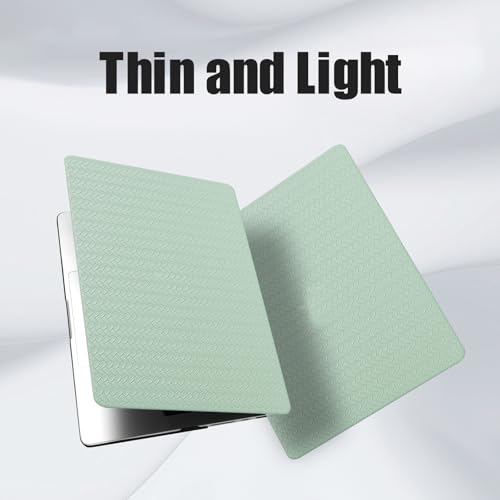 DTangLsm for MacBook Air 13 inch Case 2026 2025-2022 M5 A3449 M4 A3240 M3 A3113 M2 A2681, Woven Textured Leather Hard Shell Cover for MacBook Air 13.6 Case with Logo Cutout & Keyboard Cover, Green - color: #Woven Green