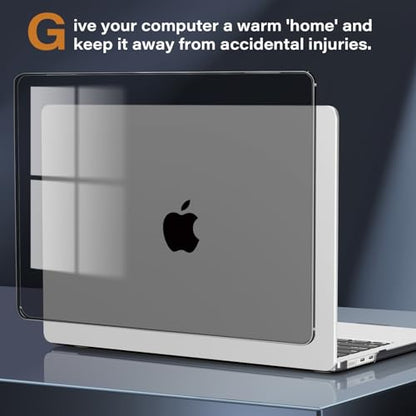 CISSOOK Hard Shell Case for MacBook Air 13.6inch A2681 M2 A3113 M3 Chip 2022-2024, Crystal Black, Includes Keyboard Cover, Screen Protector, Adapter & Camera Cover | 2026 2025 2024 2023 2022, 5in1 Set Hard Shell Case Keyboard Cover for MacBook Air 13.6 in